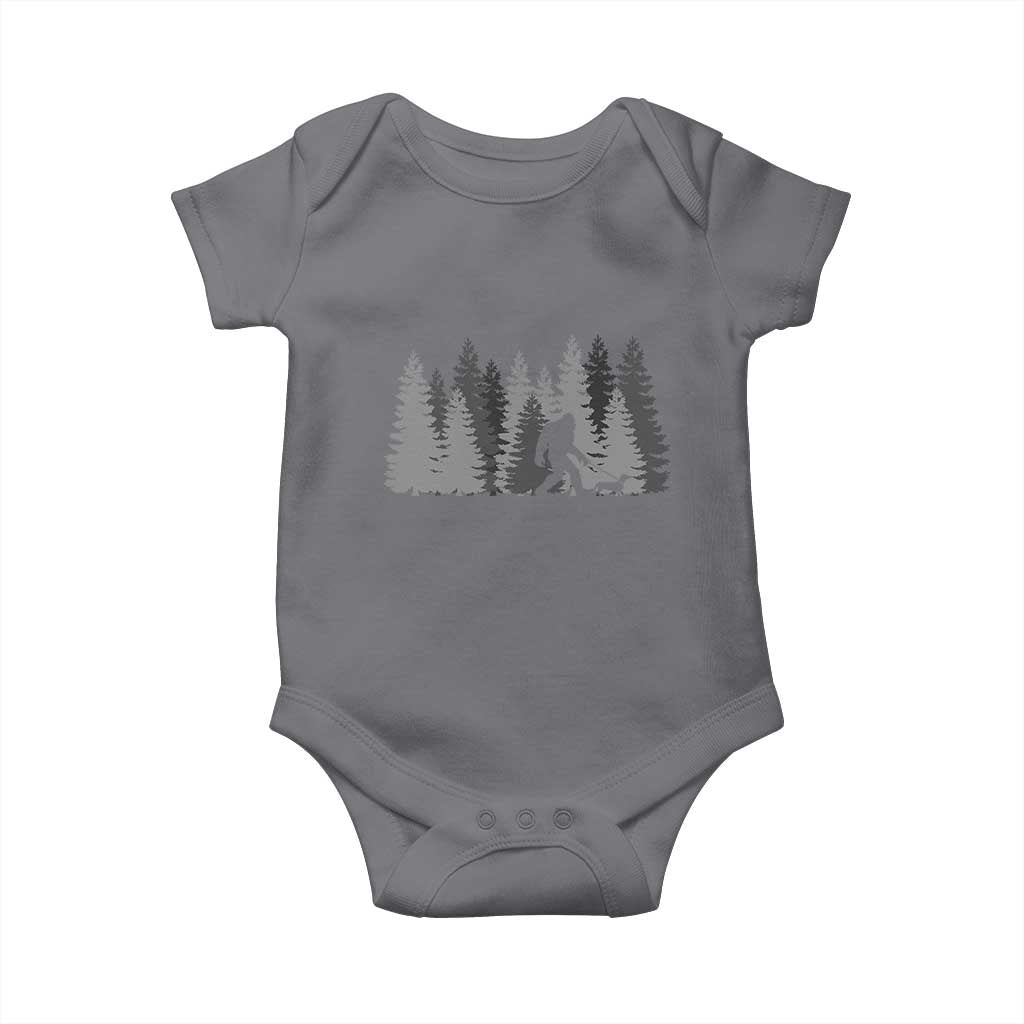 Bigfoot Walking Dachshund Baby Onesie Funny Wiener Dog Gift Forest Sasquatch Yeti - Wonder Print Shop