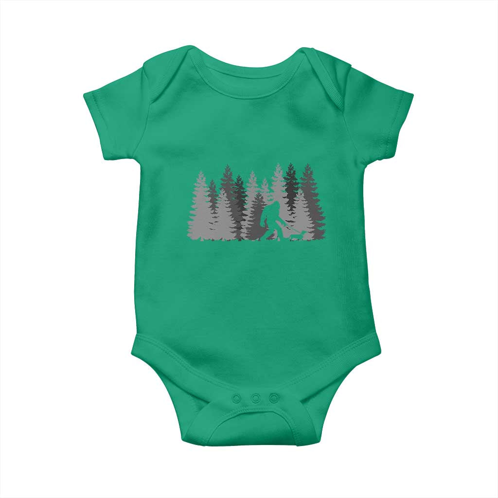 Bigfoot Walking Dachshund Baby Onesie Funny Wiener Dog Gift Forest Sasquatch Yeti - Wonder Print Shop