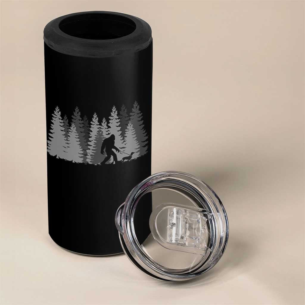 Bigfoot Walking Dachshund 4 in 1 Can Cooler Tumbler Funny Wiener Dog Gift Forest Sasquatch Yeti - Wonder Print Shop