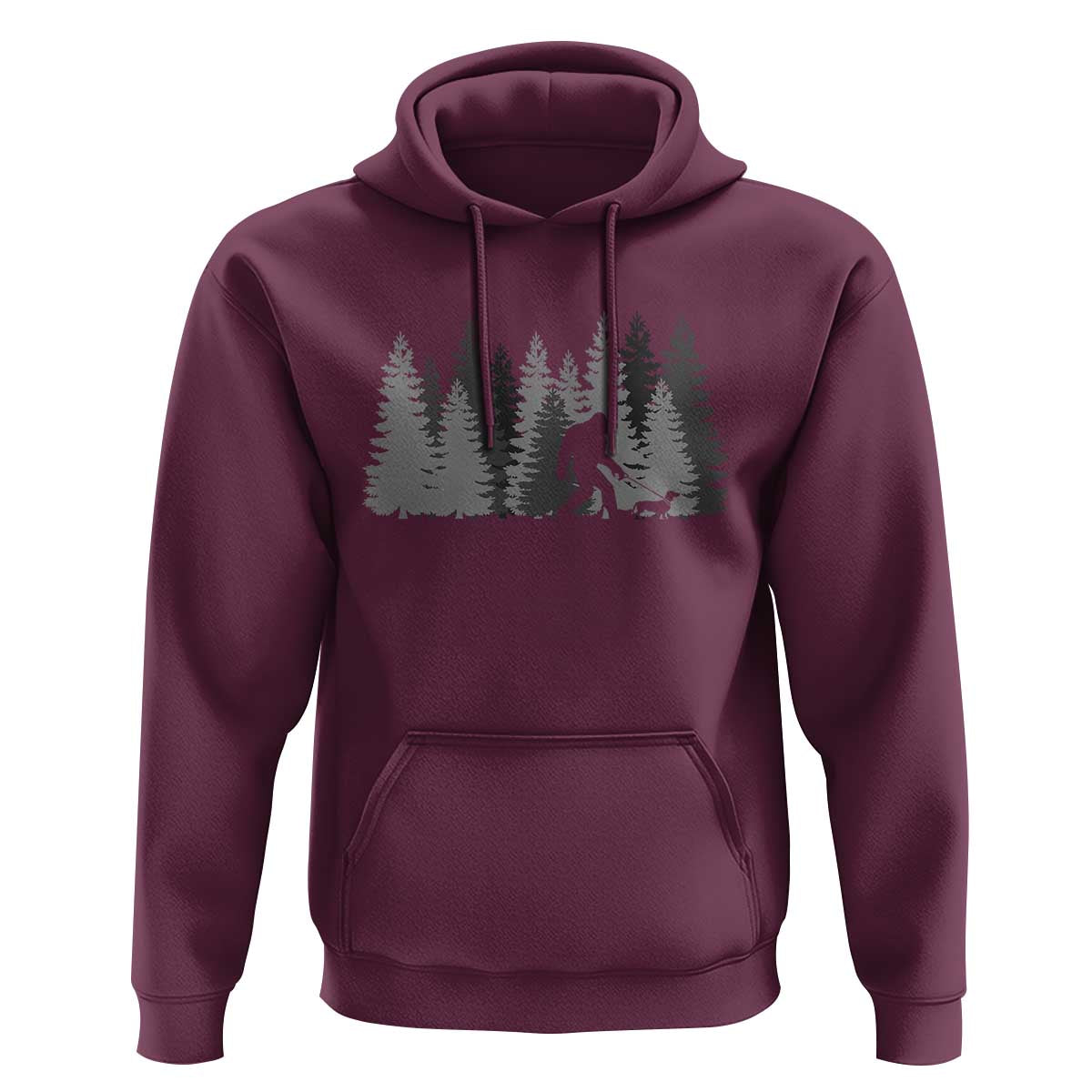 Bigfoot Walking Dachshund Hoodie Funny Wiener Dog Gift Forest Sasquatch Yeti - Wonder Print Shop