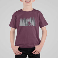Bigfoot Walking Dachshund T Shirt For Kid Funny Wiener Dog Gift Forest Sasquatch Yeti - Wonder Print Shop