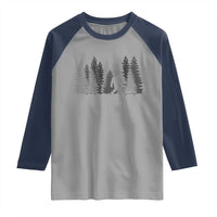 Bigfoot Walking Dachshund Raglan Shirt Funny Wiener Dog Gift Forest Sasquatch Yeti - Wonder Print Shop