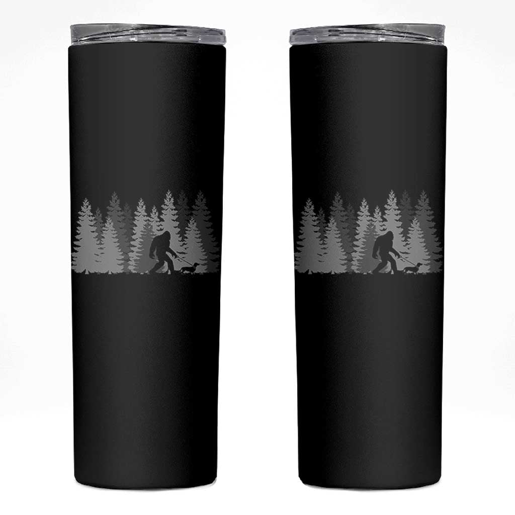 Bigfoot Walking Dachshund Skinny Tumbler Funny Wiener Dog Gift Forest Sasquatch Yeti - Wonder Print Shop