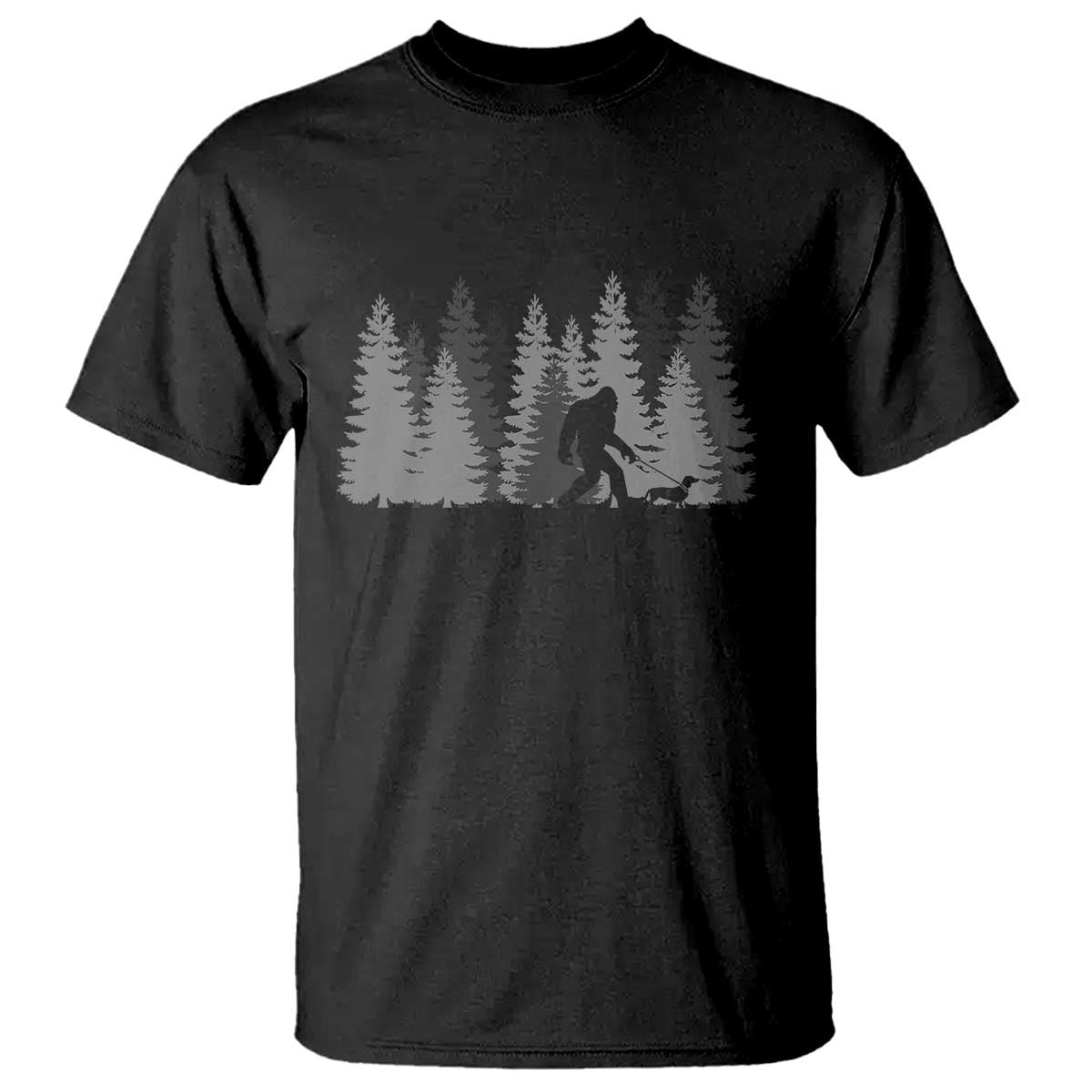 Bigfoot Walking Dachshund T Shirt Funny Wiener Dog Gift Forest Sasquatch Yeti - Wonder Print Shop