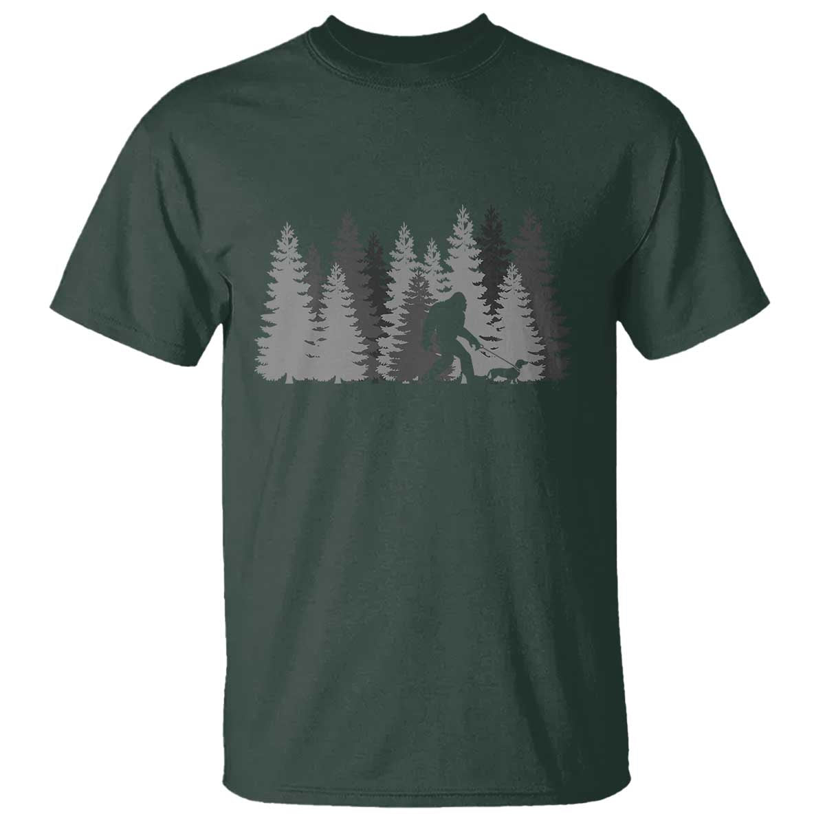 Bigfoot Walking Dachshund T Shirt Funny Wiener Dog Gift Forest Sasquatch Yeti - Wonder Print Shop