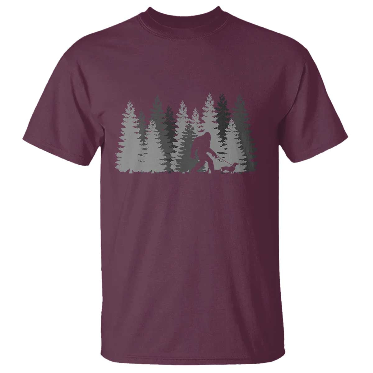 Bigfoot Walking Dachshund T Shirt Funny Wiener Dog Gift Forest Sasquatch Yeti - Wonder Print Shop