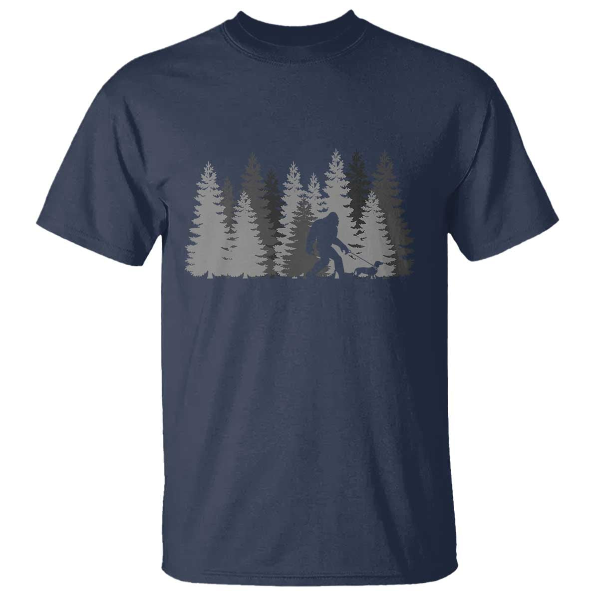 Bigfoot Walking Dachshund T Shirt Funny Wiener Dog Gift Forest Sasquatch Yeti - Wonder Print Shop
