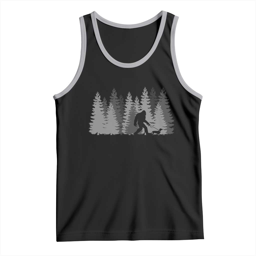 Bigfoot Walking Dachshund Tank Top Funny Wiener Dog Gift Forest Sasquatch Yeti - Wonder Print Shop