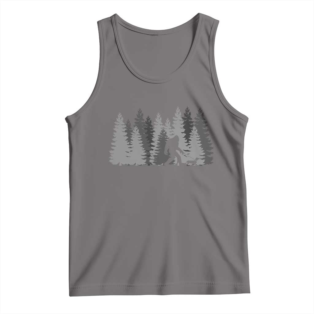 Bigfoot Walking Dachshund Tank Top Funny Wiener Dog Gift Forest Sasquatch Yeti - Wonder Print Shop