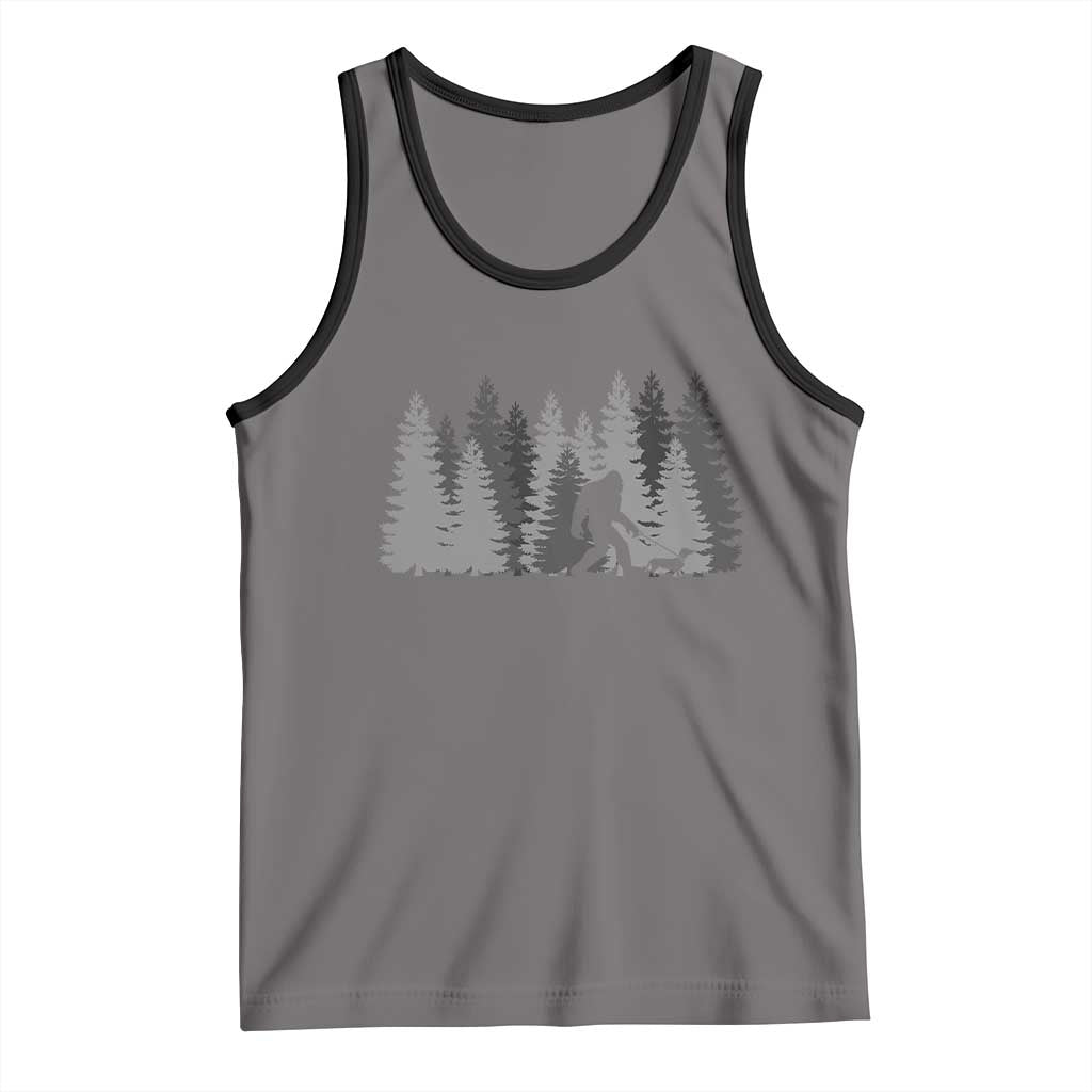 Bigfoot Walking Dachshund Tank Top Funny Wiener Dog Gift Forest Sasquatch Yeti - Wonder Print Shop