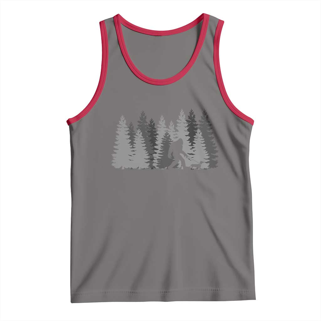 Bigfoot Walking Dachshund Tank Top Funny Wiener Dog Gift Forest Sasquatch Yeti - Wonder Print Shop