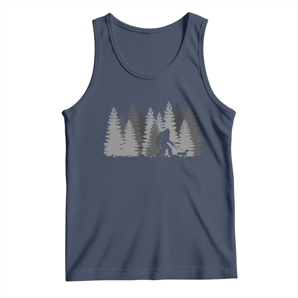 Bigfoot Walking Dachshund Tank Top Funny Wiener Dog Gift Forest Sasquatch Yeti - Wonder Print Shop