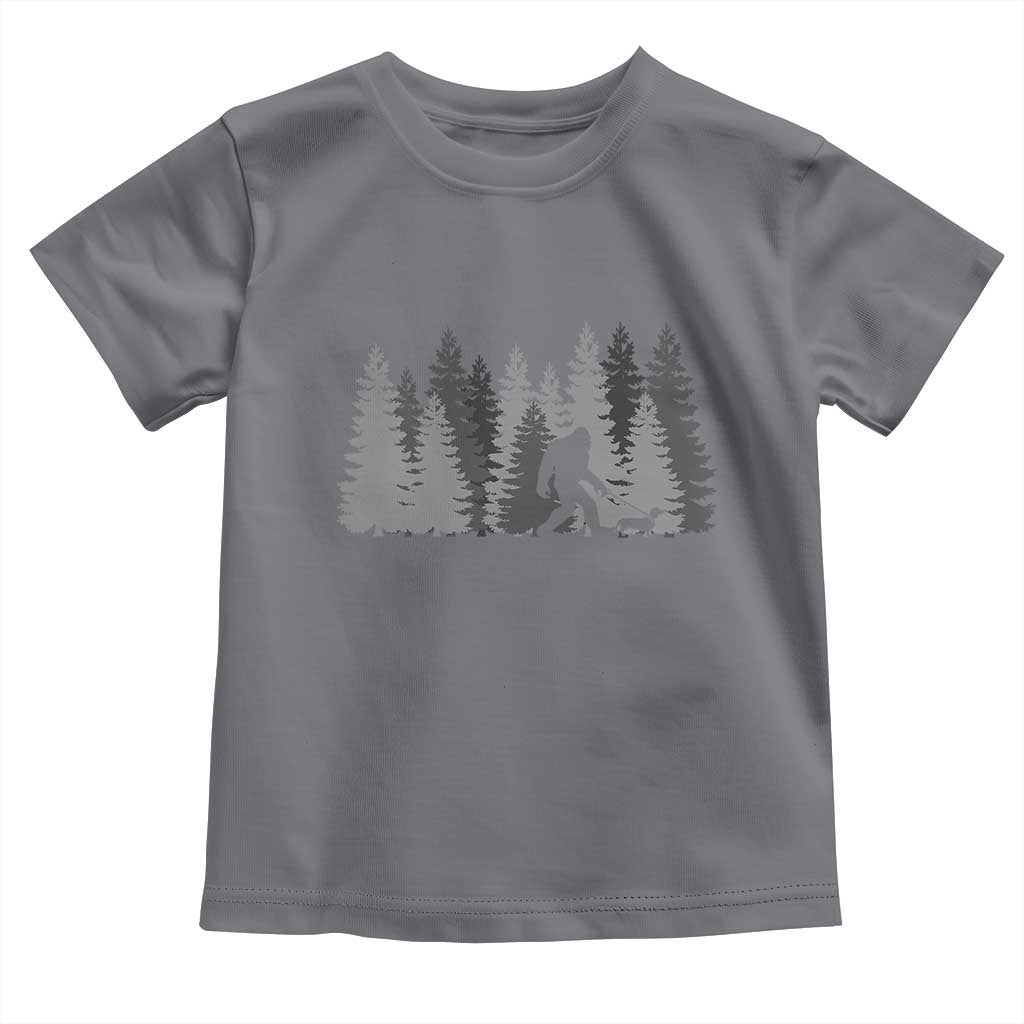 Bigfoot Walking Dachshund Toddler T Shirt Funny Wiener Dog Gift Forest Sasquatch Yeti - Wonder Print Shop