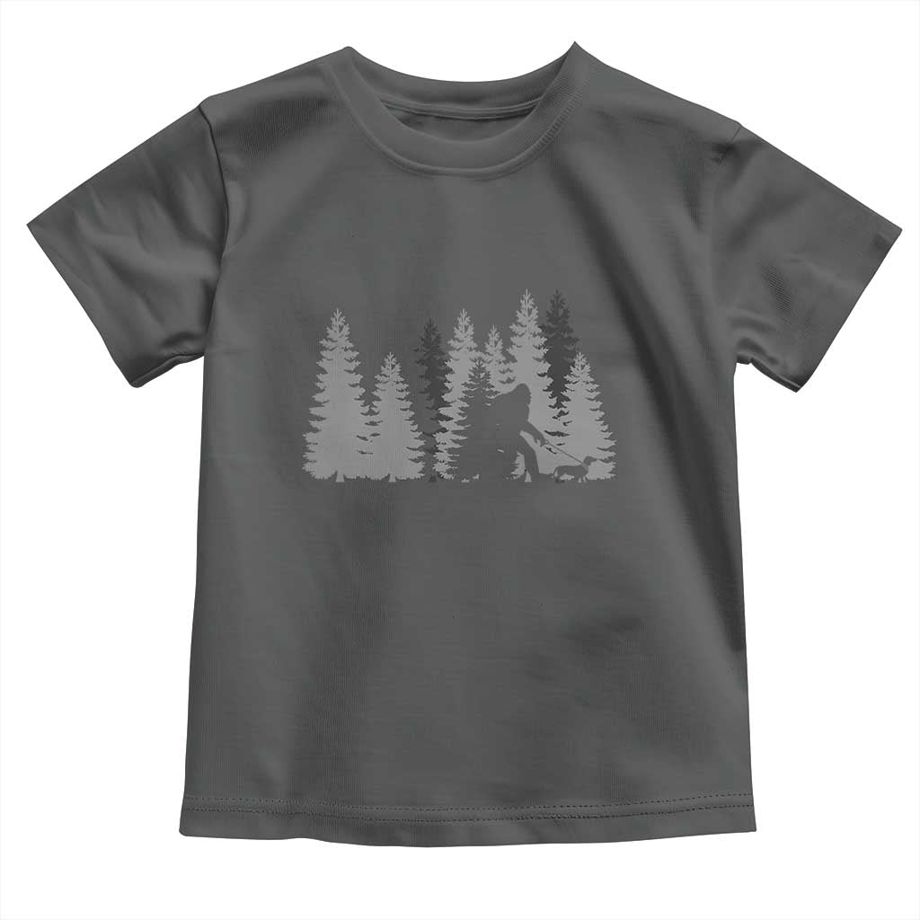 Bigfoot Walking Dachshund Toddler T Shirt Funny Wiener Dog Gift Forest Sasquatch Yeti - Wonder Print Shop