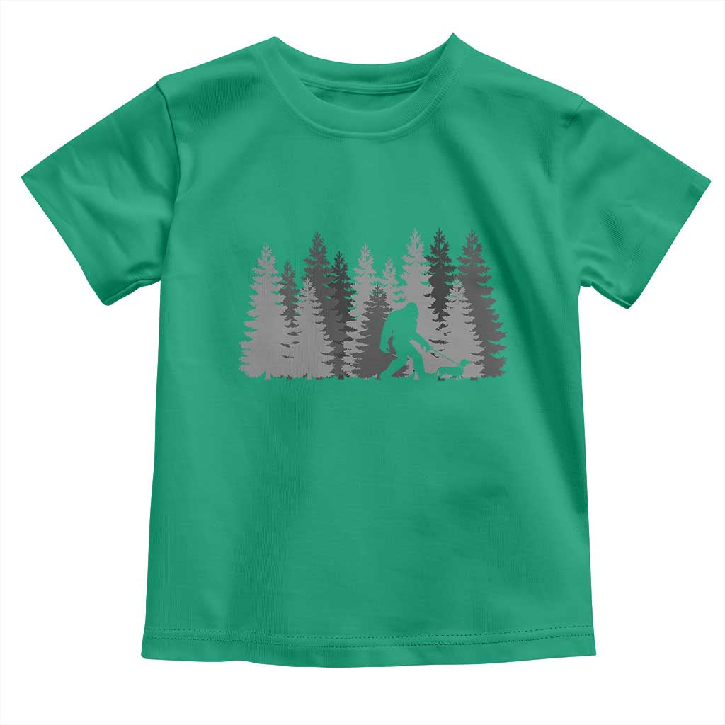 Bigfoot Walking Dachshund Toddler T Shirt Funny Wiener Dog Gift Forest Sasquatch Yeti - Wonder Print Shop