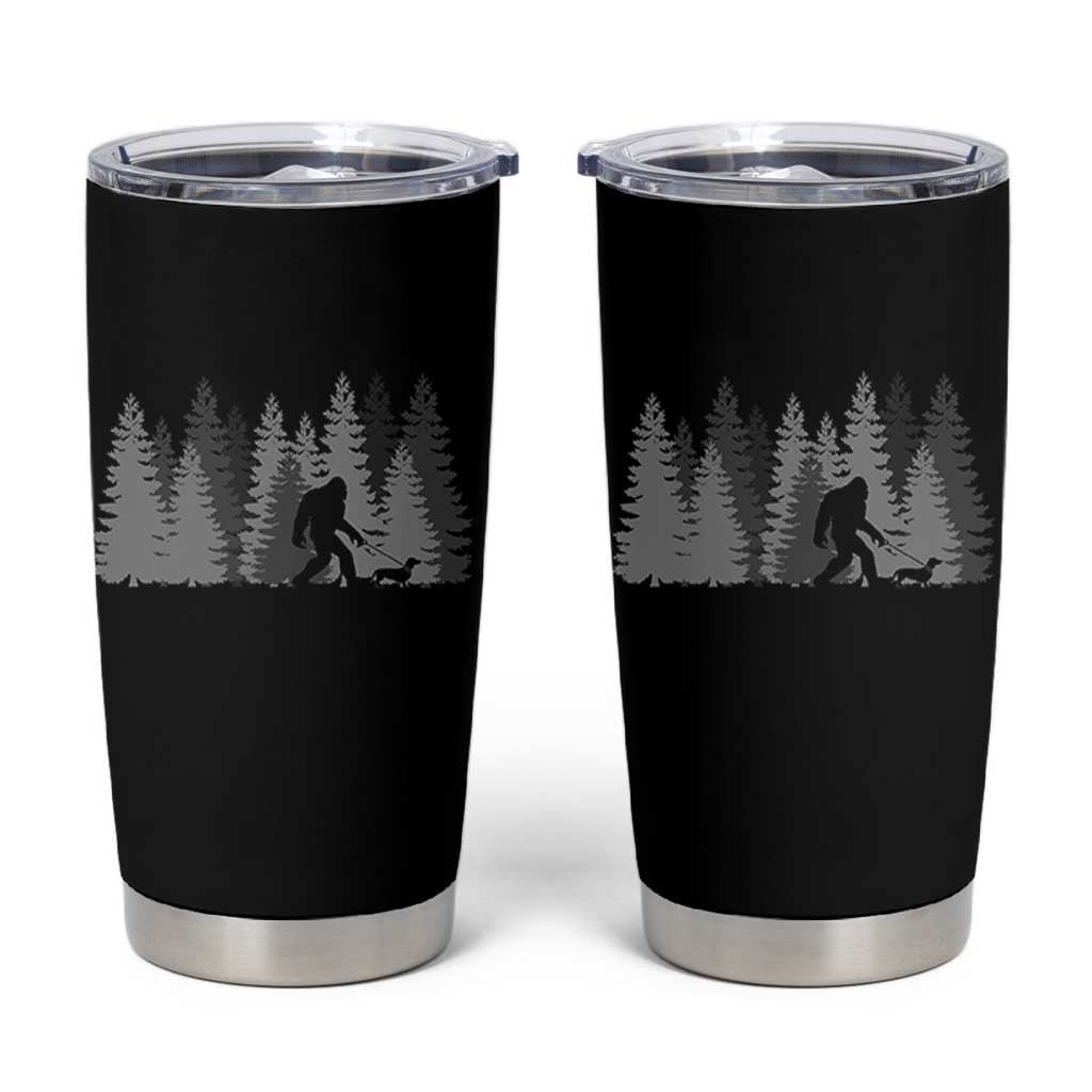Bigfoot Walking Dachshund Tumbler Cup Funny Wiener Dog Gift Forest Sasquatch Yeti - Wonder Print Shop