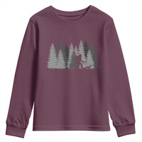 Bigfoot Walking Dachshund Youth Sweatshirt Funny Wiener Dog Gift Forest Sasquatch Yeti - Wonder Print Shop