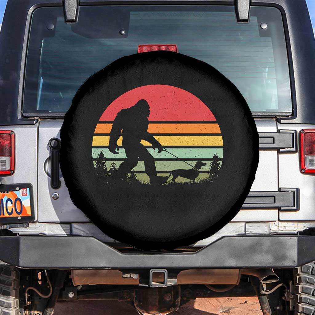 Retro Bigfoot Walking Dachshund Spare Tire Cover Funny Doxie Wiener Dog Walker Vintage 70s 80s - Wonder Print Shop