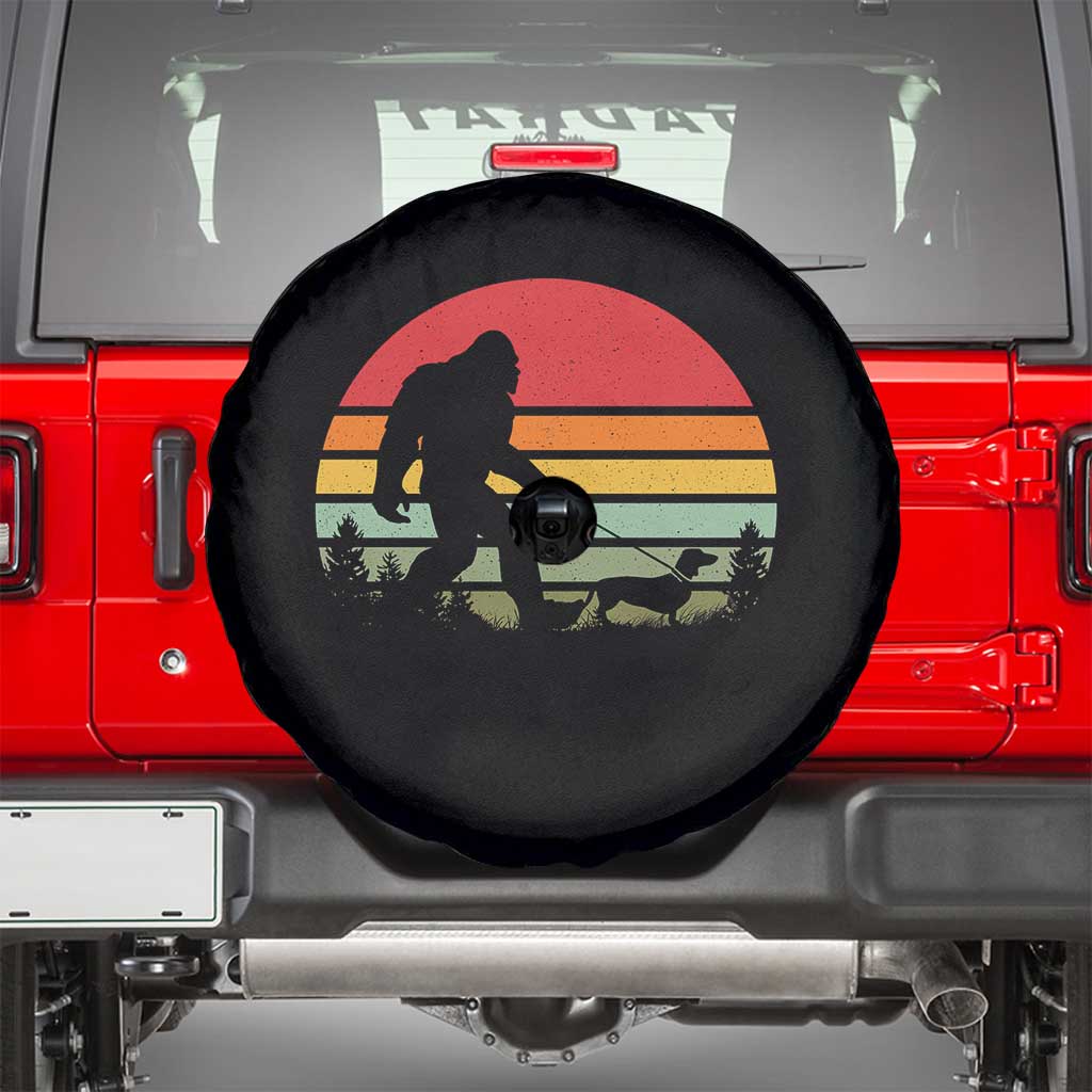 Retro Bigfoot Walking Dachshund Spare Tire Cover Funny Doxie Wiener Dog Walker Vintage 70s 80s - Wonder Print Shop