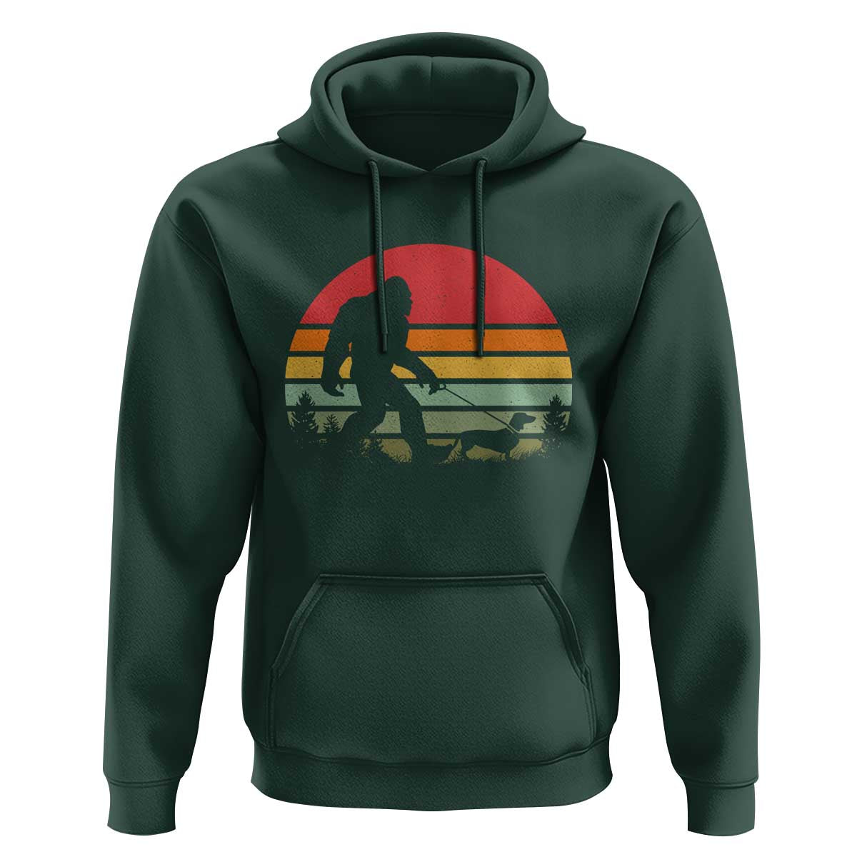Retro Bigfoot Walking Dachshund Hoodie Funny Doxie Wiener Dog Walker Vintage 70s 80s - Wonder Print Shop