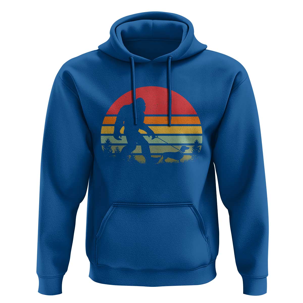 Retro Bigfoot Walking Dachshund Hoodie Funny Doxie Wiener Dog Walker Vintage 70s 80s - Wonder Print Shop