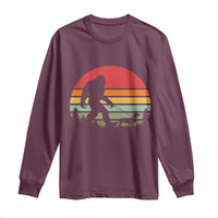 Retro Bigfoot Walking Dachshund Long Sleeve Shirt Funny Doxie Wiener Dog Walker Vintage 70s 80s - Wonder Print Shop