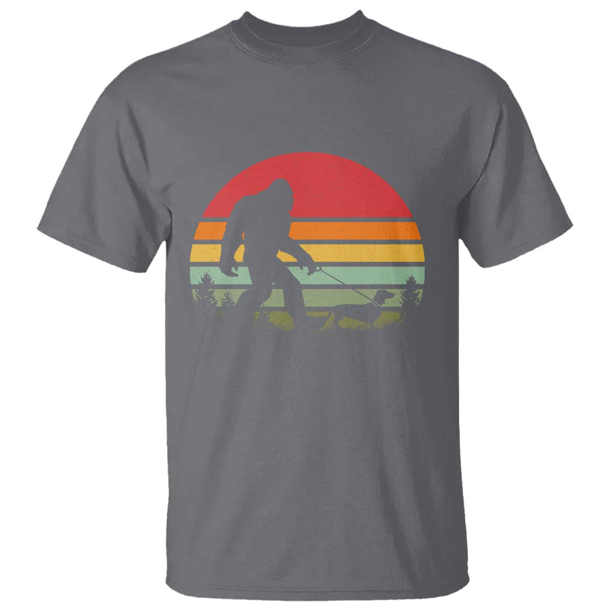 Retro Bigfoot Walking Dachshund T Shirt Funny Doxie Wiener Dog Walker Vintage 70s 80s - Wonder Print Shop