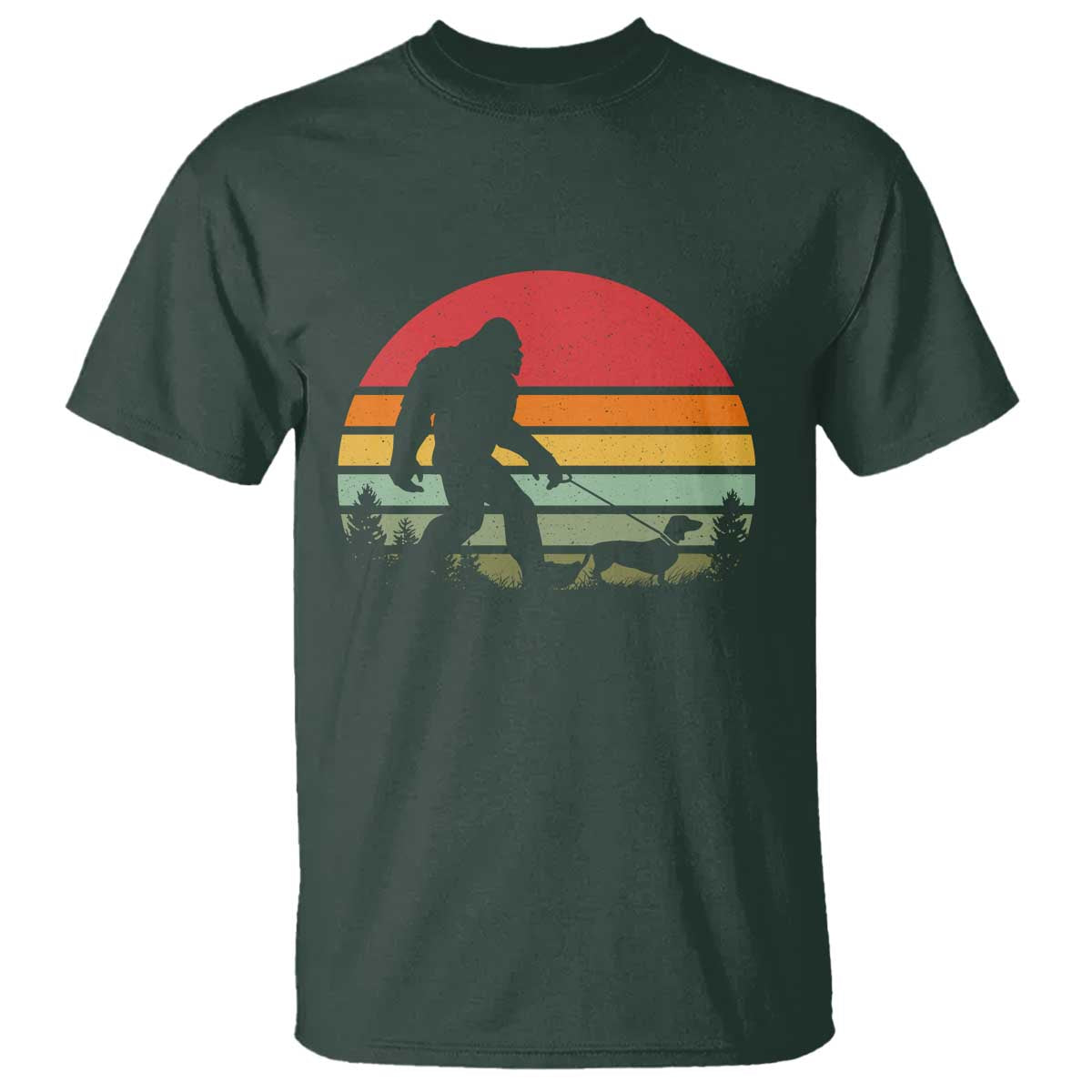 Retro Bigfoot Walking Dachshund T Shirt Funny Doxie Wiener Dog Walker Vintage 70s 80s - Wonder Print Shop