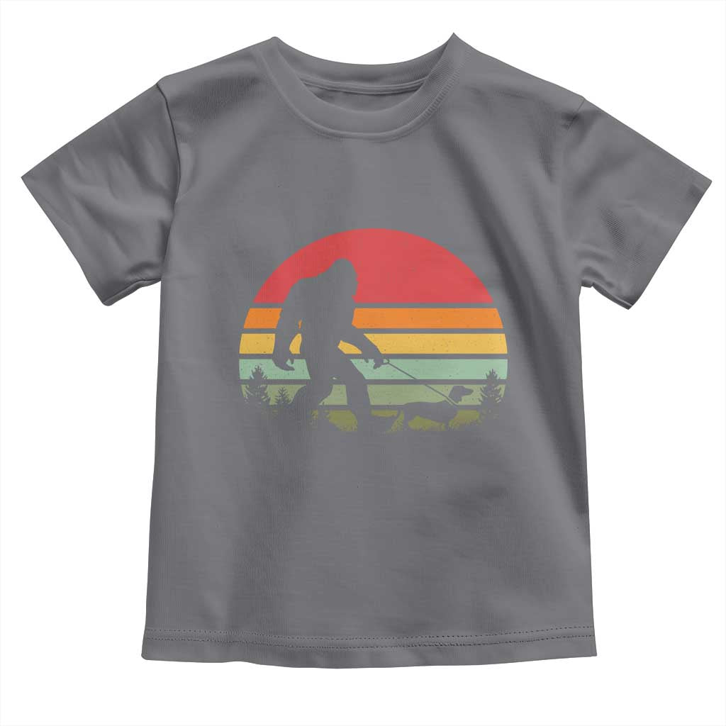 Retro Bigfoot Walking Dachshund Toddler T Shirt Funny Doxie Wiener Dog Walker Vintage 70s 80s - Wonder Print Shop