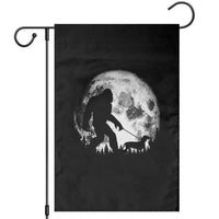 Bigfoot Walking Dachshund Garden Flag Funny Doxie Wiener Sasquatch Night Stroll Full Moon - Wonder Print Shop
