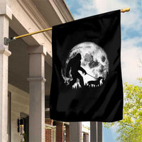 Bigfoot Walking Dachshund Garden Flag Funny Doxie Wiener Sasquatch Night Stroll Full Moon - Wonder Print Shop