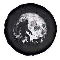 Bigfoot Walking Dachshund Spare Tire Cover Funny Doxie Wiener Sasquatch Night Stroll Full Moon - Wonder Print Shop