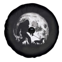 Bigfoot Walking Dachshund Spare Tire Cover Funny Doxie Wiener Sasquatch Night Stroll Full Moon - Wonder Print Shop