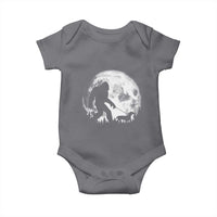 Bigfoot Walking Dachshund Baby Onesie Funny Doxie Wiener Sasquatch Night Stroll Full Moon - Wonder Print Shop