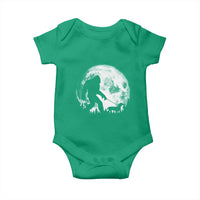 Bigfoot Walking Dachshund Baby Onesie Funny Doxie Wiener Sasquatch Night Stroll Full Moon - Wonder Print Shop