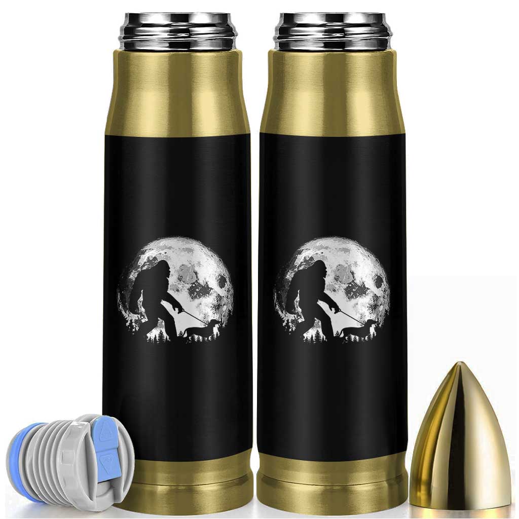 Bigfoot Walking Dachshund Bullet Tumbler Funny Doxie Wiener Sasquatch Night Stroll Full Moon - Wonder Print Shop