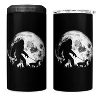 Bigfoot Walking Dachshund 4 in 1 Can Cooler Tumbler Funny Doxie Wiener Sasquatch Night Stroll Full Moon - Wonder Print Shop