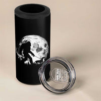Bigfoot Walking Dachshund 4 in 1 Can Cooler Tumbler Funny Doxie Wiener Sasquatch Night Stroll Full Moon - Wonder Print Shop