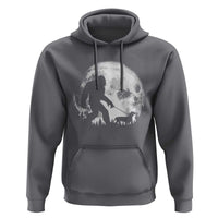 Bigfoot Walking Dachshund Hoodie Funny Doxie Wiener Sasquatch Night Stroll Full Moon - Wonder Print Shop