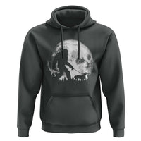 Bigfoot Walking Dachshund Hoodie Funny Doxie Wiener Sasquatch Night Stroll Full Moon - Wonder Print Shop