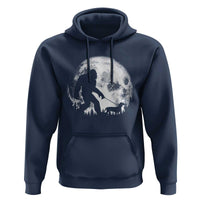 Bigfoot Walking Dachshund Hoodie Funny Doxie Wiener Sasquatch Night Stroll Full Moon - Wonder Print Shop