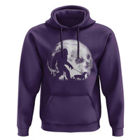 Bigfoot Walking Dachshund Hoodie Funny Doxie Wiener Sasquatch Night Stroll Full Moon - Wonder Print Shop