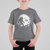 Bigfoot Walking Dachshund T Shirt For Kid Funny Doxie Wiener Sasquatch Night Stroll Full Moon - Wonder Print Shop