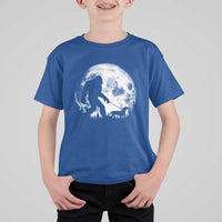 Bigfoot Walking Dachshund T Shirt For Kid Funny Doxie Wiener Sasquatch Night Stroll Full Moon - Wonder Print Shop