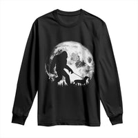 Bigfoot Walking Dachshund Long Sleeve Shirt Funny Doxie Wiener Sasquatch Night Stroll Full Moon - Wonder Print Shop