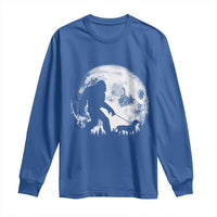 Bigfoot Walking Dachshund Long Sleeve Shirt Funny Doxie Wiener Sasquatch Night Stroll Full Moon - Wonder Print Shop