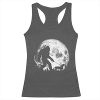 Bigfoot Walking Dachshund Racerback Tank Top Funny Doxie Wiener Sasquatch Night Stroll Full Moon - Wonder Print Shop