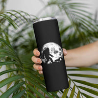 Bigfoot Walking Dachshund Skinny Tumbler Funny Doxie Wiener Sasquatch Night Stroll Full Moon - Wonder Print Shop