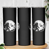Bigfoot Walking Dachshund Skinny Tumbler Funny Doxie Wiener Sasquatch Night Stroll Full Moon - Wonder Print Shop