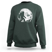 Bigfoot Walking Dachshund Sweatshirt Funny Doxie Wiener Sasquatch Night Stroll Full Moon - Wonder Print Shop